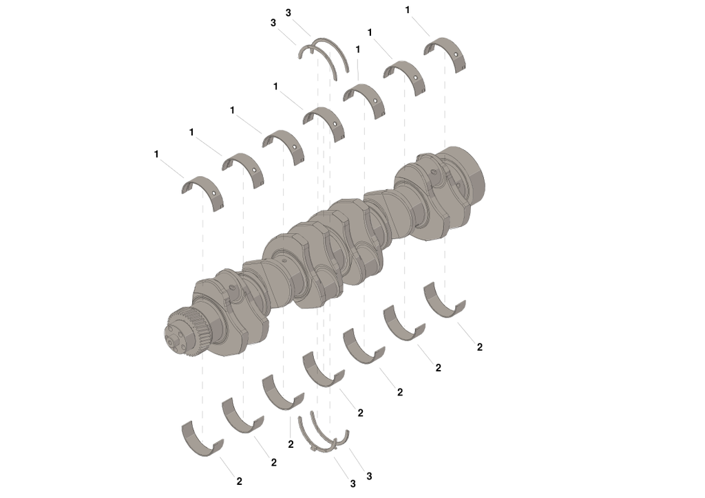 SET COJINETES DE BANCADA STD -  ISM / M11/L10  *4 AXIAL IGUAL