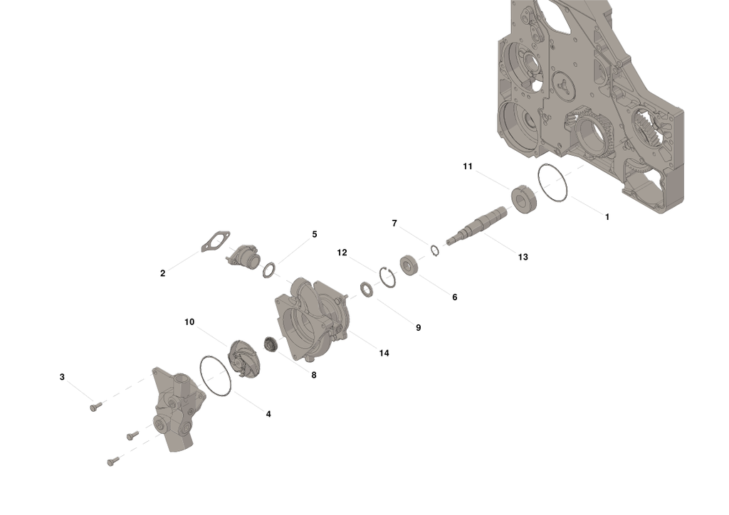 BOMBA DE AGUA EJE CORTO M